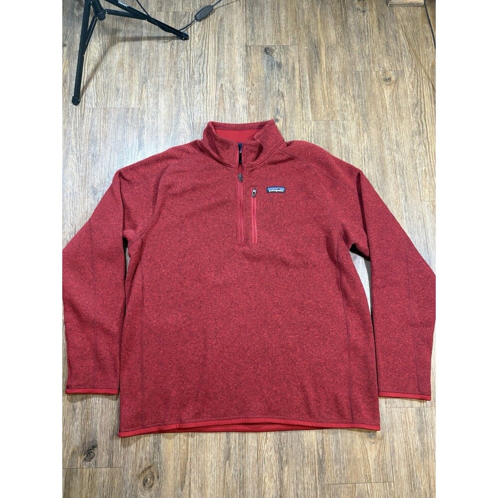 Patagonia Better Sweater 1/4 Zip Pullover Jacket Men's Size XL Red Fleece Hiking